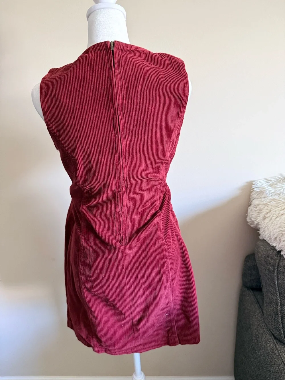 Vtg American Eagle Corduroy Shift Dress -mini Y2K 90s grunge fall sz 8